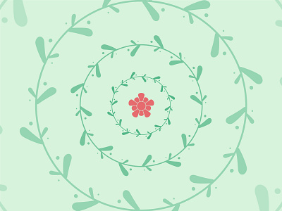 Summer green abstract branding flower geometric icon leaves logo mark