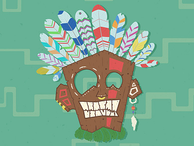 Cheerful hexing art illustration mask voodoo