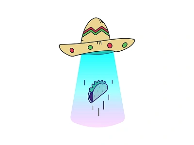 Stealing away illustration sombrero taco