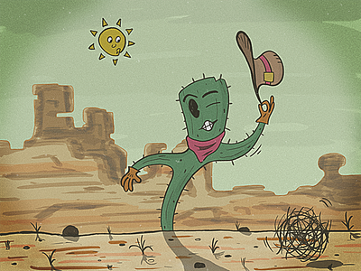 Wild Wild...Cactus cactus cartoon illustration oldschool