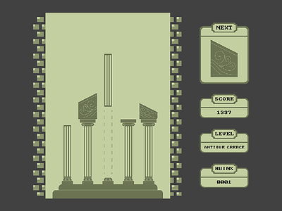 Tetris of an architect architecture game illustration oldschool tetris