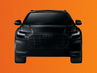 Audi Q8 front 2d character 2d illustration audi car character design editorial graphic illustration ui vector