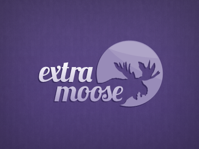 Extra Moose cursive gloss gradient logo moose purple