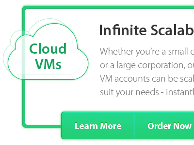 Cloud VMs button cloud green host hosting vm