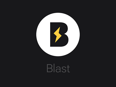 Blast Logo b black blast design logo pictos startup white yellow