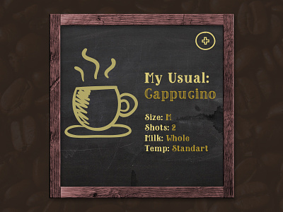 Part of Coffee App android blackboard border brown cafe coffee hand drawn ios wooden