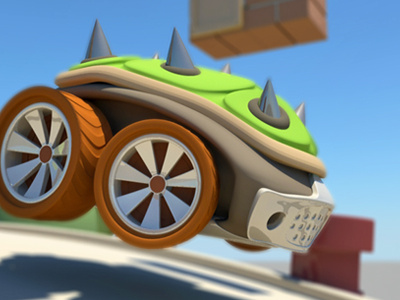 Maya Koopa Color Side 3d bowser cars koopa mario bros materials maya mental ray nintendo racing render rendering reptile shell spikes tires video game wheels