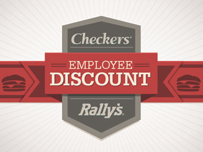 Checkers Employee Discount Card burgers checkerboard checkers checkers restaurants coke design food fries illustrator lettering photoshop red ribbon soda