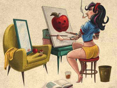 Snow White Inked animation cartoon character disney drawing illustration inked mermaid redhead snowwhite tattoo