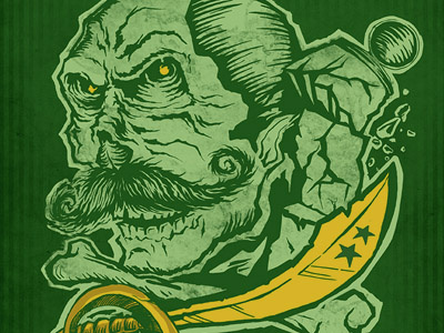 Tampa Bay Rowdies VS Strikers illustration mustache pirate skull soccer sports tampa