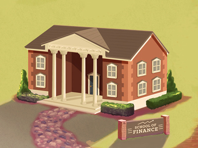 Finance Building architecture college finance illustration map photoshop school