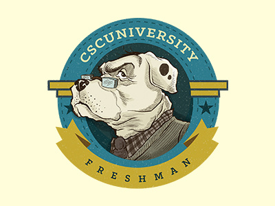 CSCU Mascot character dog education illustration mascot professor school