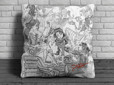 Inked Sketches Pillow