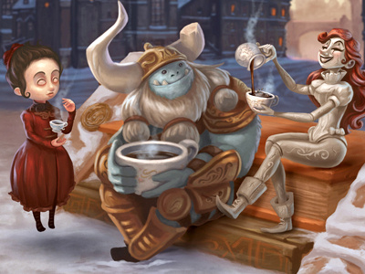 Embrace Our Differences books character coffee friends illustration monster photoshop snow winter witch