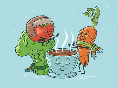 Winters Warmth friends hat illustration love photoshop sketch snow tea vegetables veggies winter
