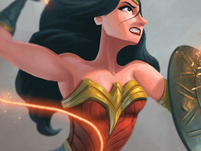 Wonder Woman Badassness badass character fight god hero illustration painting photoshop warrior woman women wonder woman