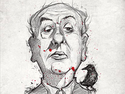 Hitchcock classic crow film hitchcock horror inktober inktober2017 sketch vintage