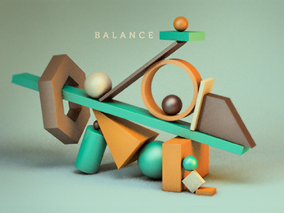 Balancing Totem 3d balance cinema cinema4d geometric geometry shapes totem