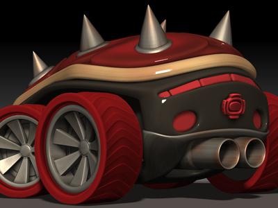 Koopa Red Shell 3d auto bowser car design fast futuristic games king koopa mario mario bros. maya metal photoshop rims vehicle video games vintage wheels zbrush