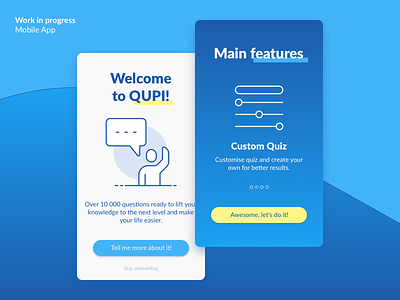 Work in progress – Qupi App Onboarding android app apple icons ios onboarding qupi sketch slider