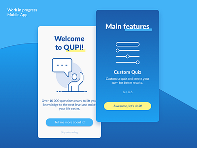 Work in progress – Qupi App Onboarding