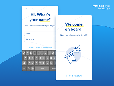 Work in progress – Qupi App Sign up android app form icons illustration ios sign swiping type up welcome