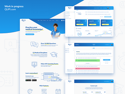 Work in progress – Qupi Site bank creator customize dashboard icon icons landing page medical question quiz set site