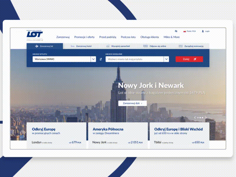 LOT Airlines Website Animation