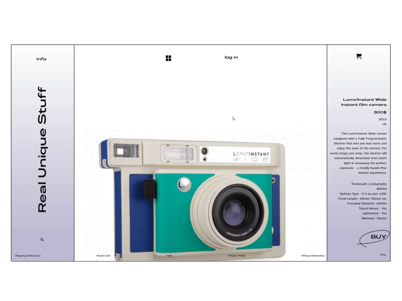 R-U-S camera concept design graphic design grid layout product prototype ui ux web webdesign webpage website