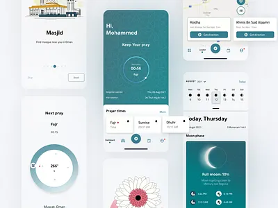 Omani Calendar App app calendar dashboard dashboard app dashboard design dashboard ui data visualization design designinspirations mobile app omani pray app typography ui ui ux uidesign uidesigner ux