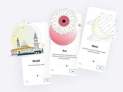 Omani Calendar illustrations app cards clean colors design illustration mobile app onboarding pray app typography ui ui design uidesigner unriddl ux ux ui vector