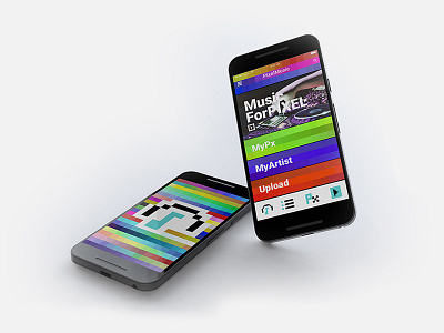 Music For PIXEL app colors design gui listen mobile music pixel sound to ui ux