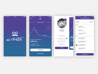 Mr Wallet app cash design flow gradient mobile pay ui ux wallet