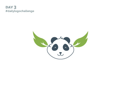 Day 3, Daily Logo Challenge animal blue daily logo daily logo challenge design graphic design green illustrator logo logo design panda