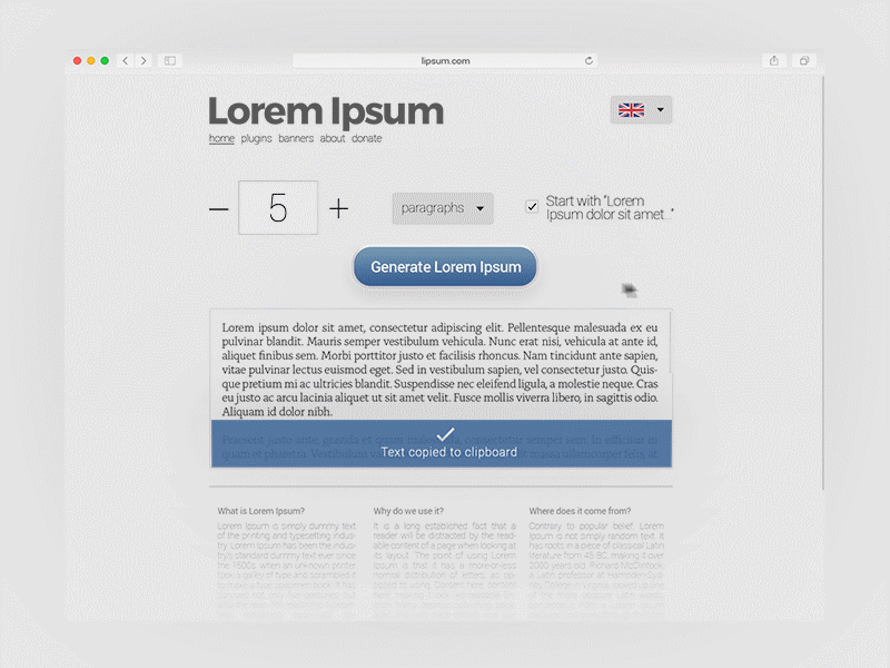 Lipsum.com - UX Redesign functinality ui usability ux web design