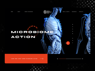 Human Microbiome Action — Homepage adobe creative design figma graphic design homepage illustration inspiration landing page minimalist orange sketch ui ui ux web webdesign