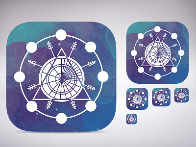 Icon for mobile app Horoscope app appstore astrology biorhythm design divination horoscope icon iphone mobile watercolor zodiac