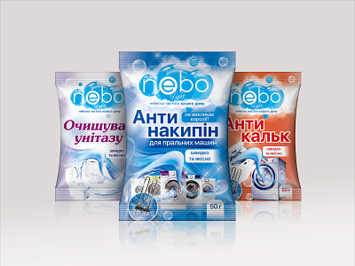 Packages of cleaning for Nebo bacterium blue bubble clean cleaning corrosion design light pack package purple red scum sky splash toilet ukrainian washer water wave