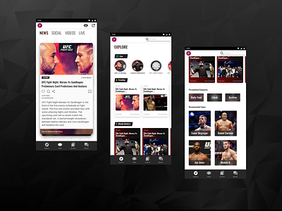 MMA App app design ui ux