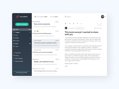 FalconMail - Mailing App Concept app branding design ui