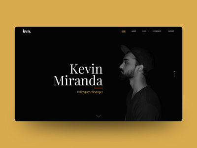 Minimalistic Black & Gold Portfolio Landing Page Concept