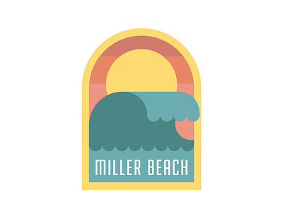 Miller Beach Sticker beach branding logo minimal sticker surf wave