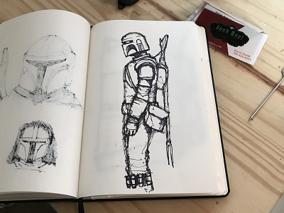 Mando bobafett draw mandalorian sketch sketchbook starwars