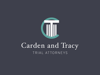 Carden and Tracy logo concept branding columns identity law firm legal logo logo mark monogram negative space