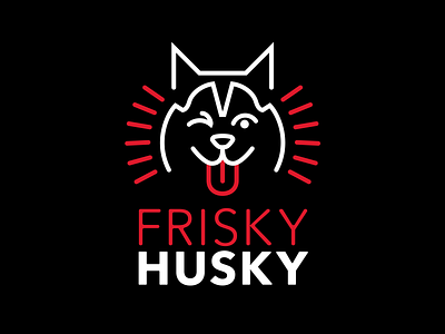 Frisky Husky dog husky logo wink