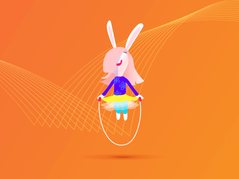 Jump Roper animation bunny cartoon girl hopping illustration jackrabbit jump rope jumping kid rabbit tutu