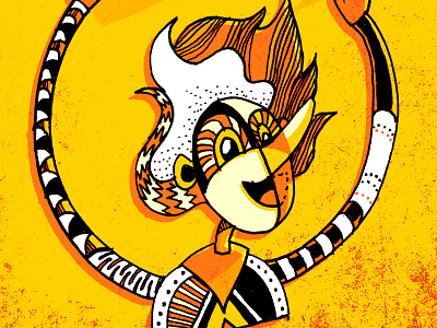 Crazy Conductor character crazy hair illustration ink pattern