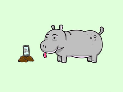Hippo Self Timer Selfie animals hippo illustration selfie