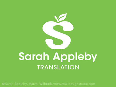 Sarah Appleby Logo apple brand design green identity lettermark logo mark s sarah translation white