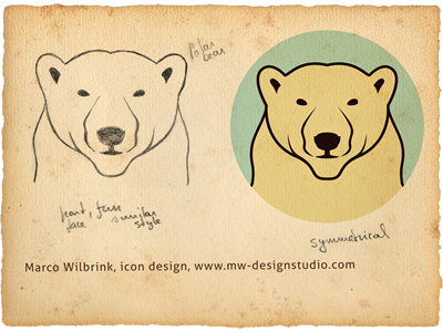 Icon Design Polar Bear animal arctic bear design drawing friendly fur graphic icon design iconic illustration polar sketch soft symmetrical vector zoo